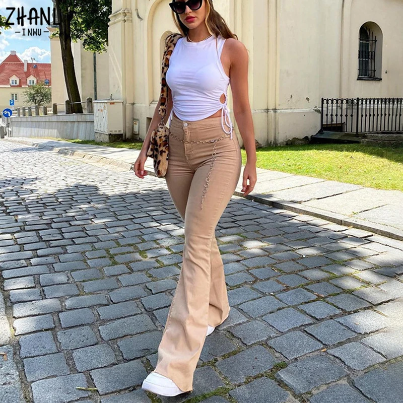 Women's Flare Jeans y2k Pants Women Vintage Denim Ladies Jeans High Waist Fashion Stretch Skinny Trousers 2021 Streetwear 1