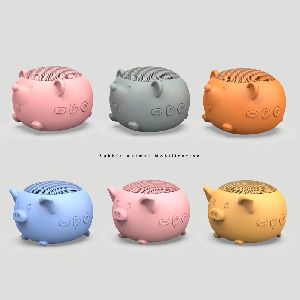 Portable Cute Animal Wireless Speaker Pig Elephant Mouse 3W Audio Driver Clear Stereo Speakers Handsfree Call