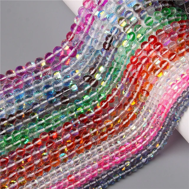 Crystal Glass Beads Faceted Earth Ball 6/8/10mm Colorful Crystal