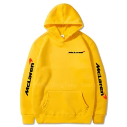 Hoodies outono inverno fórmula um racer lando norris f1 mclaren equipe de corrida fãs com capuz logotipo da equipe