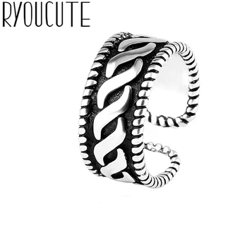

Bijoux 2020 Simple Style Silver Color Twist Rings For Women Gifts Large Adjustable Finger Rings