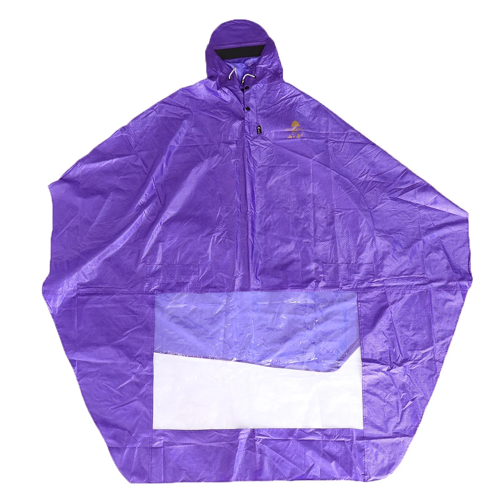 Cycling Bicycle Bike Raincoat Rain Cape Poncho Cloth Rainproof Purple