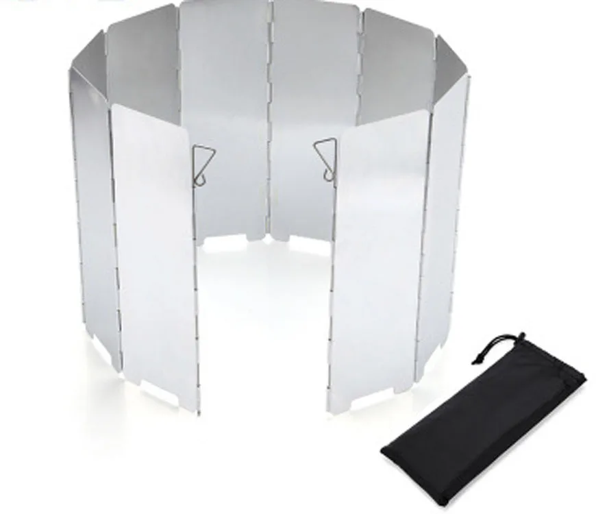 

10 Plate Foldable Stove Windshield Outdoor Cooking Gas Stove Wind Shield Wind Screen Picnic Cookware Windbreak Camping Equipment
