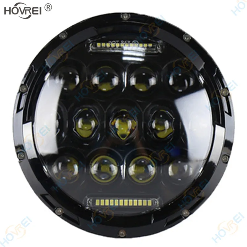 7 дюймов Круглая автомобильная светодиодная фара мотоцикл Hi-Low Beam angel кольцевая фара ходовые огни для Jeep Wrangler Lada Niva Off Road