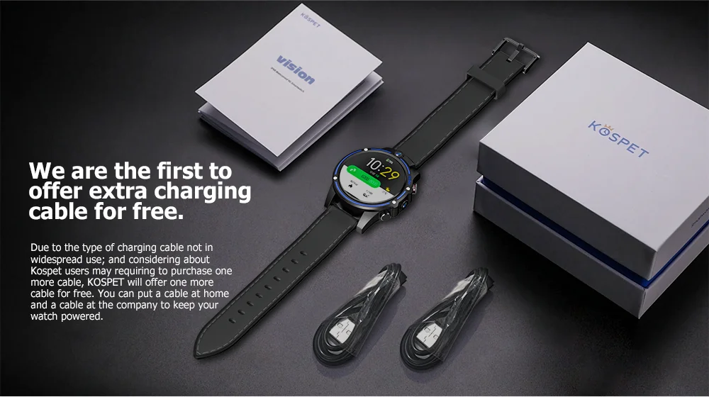 Умные часы KOSPET Vision спортивные часы 1,6 дюймов 4G 3+ 32GB Смарт-часы GPS Двойная камера часы с сим-картой Бизнес Мужчины pk hope brave