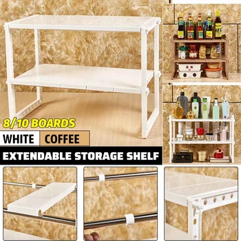 

Multi-Functional Under Sink 2-Tier Expandable Shelf Storage Organizer Adjustable Stainless Steel Kitchen Sink Rack Kitchen Bath