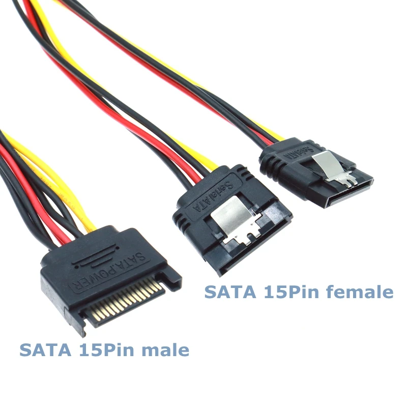 0.2m SATA 15pin Straight Elbow Male to SATA SSD IDE 4Pin Female Power Adapter Cable Description Image.This Product Can Be Found With The Tag Names Computer Cables Connecting, Computer Peripherals, PC Hardware Cables Adapters