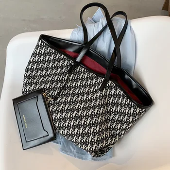 

Canvas Shoulder Book Bags Female 2020 New Style Fashion Korean-style Versatile Mass Simple Modern and Trendy/women Hand Western