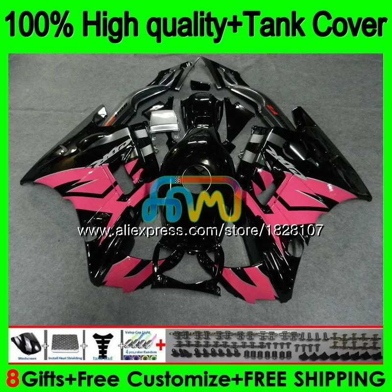 Комплект+ майка для HONDA CBR 600F2 1991 розовый черный 1992 1993 1994 1BS. 107 CBR600FS CBR 600 FS CBR600 F2 CBR600F2 91 92 93 94 обтекатель
