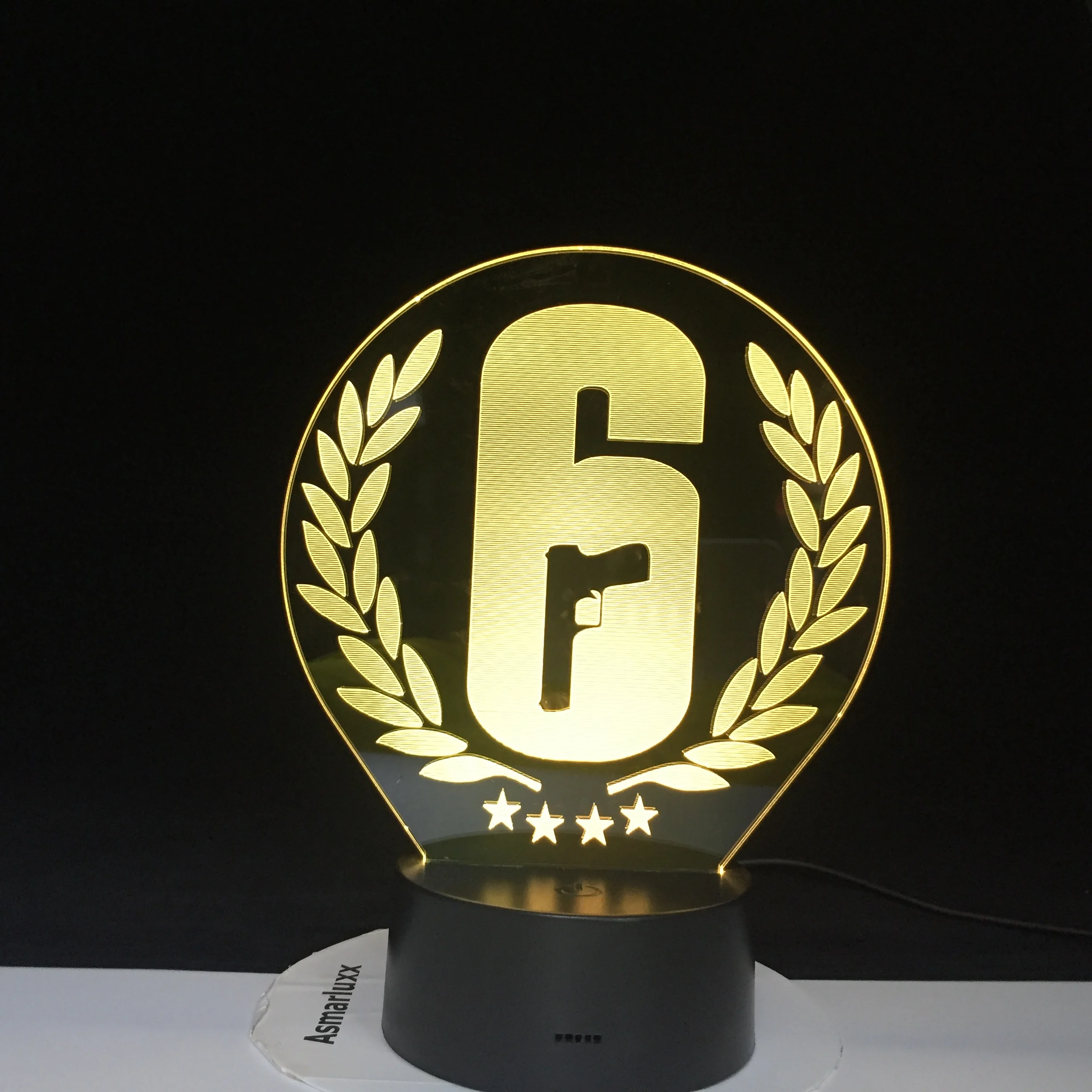 Rainbow Six Siege 3D ночной Светильник светодиодный сенсорный датчик 7 цветов меняющий подарок для детей FPS игра настольная лампа Радуга 6 Логотип 2878