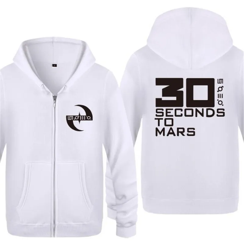 Мужские толстовки с капюшоном Rock 30STM 30 Seconds To Mars с логотипом на молнии, мужская флисовая куртка с длинными рукавами в стиле хип-хоп, зимняя мужская Толстовка