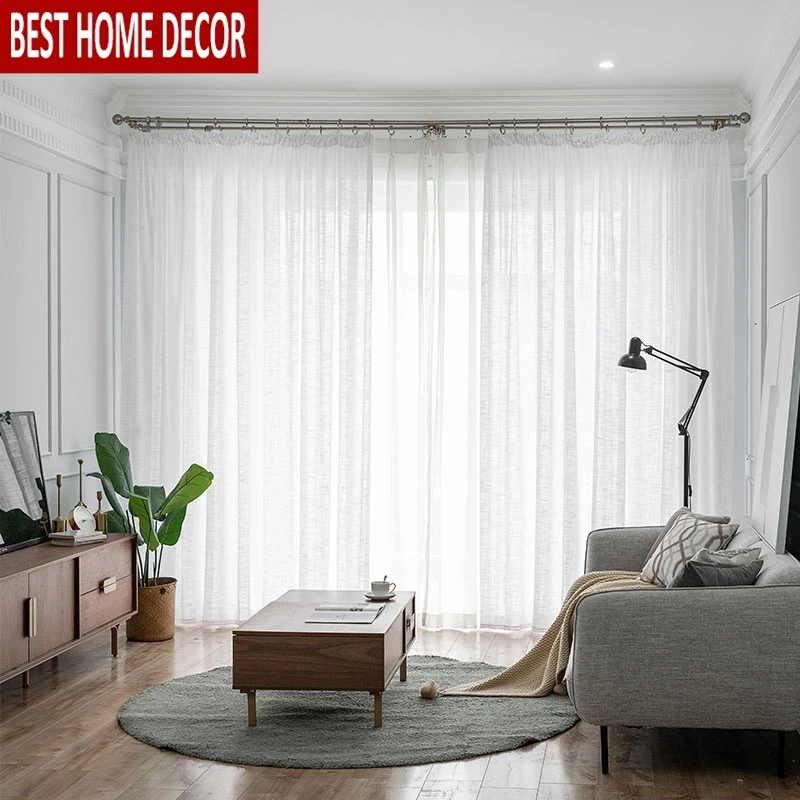 Elka, сплошные белые тюлевые оконные шторы для гостиной, спальни, современная органза, вуаль, занавески, готовые прозрачные Занавески, панель|Занавеска|   | АлиЭкспресс