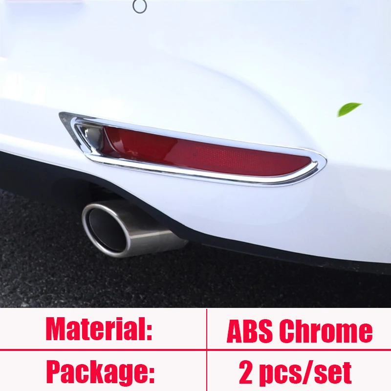 

High Quality For Mazda 3 Sedan accessories 2019 2020 ABS Chrome Car rear fog lampshade frame Cover Trim Sticker car styling 2pcs