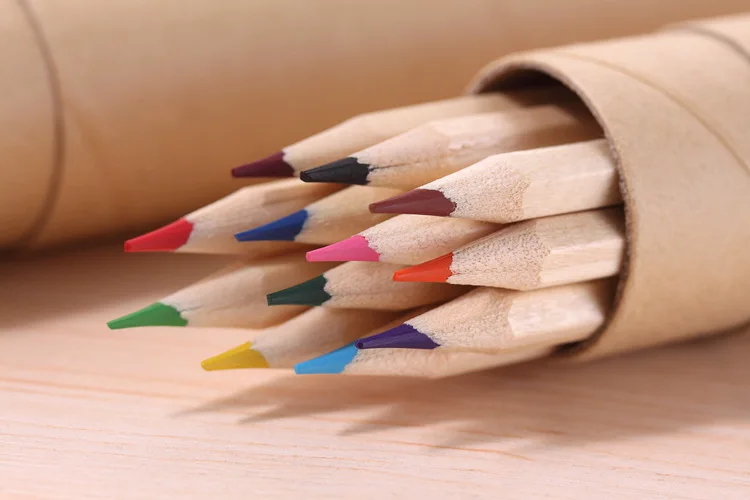 Child 12 Color Pencil Crayons Set Cute Japanese Korean Stationery Drawing Art Gag Tool Colored Pen for School Supplies 2022 Pens