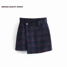 Faldas mujer moda мини-юбка Зимняя юбка из твида клетчатая юбка в стиле Харадзюку юбка в клетку платье с юбкой в клетку