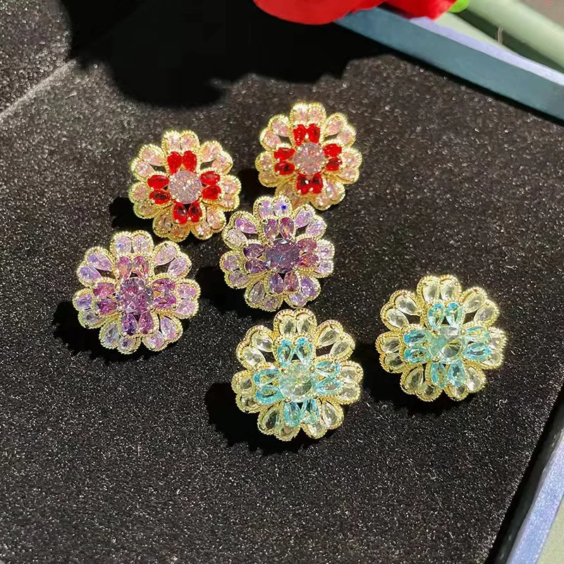 Серьги-гвоздики S295 с серебряной иглой из меди и циркона | Красота здоровье