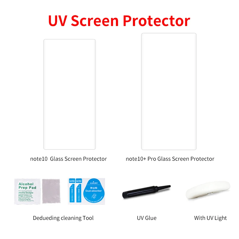 9H полное покрытие закаленное стекло для samsung Galaxy Note10 Note10 pro UV полный клей защитная пленка для экрана для Note10 Note10 pro - Цвет: Note10