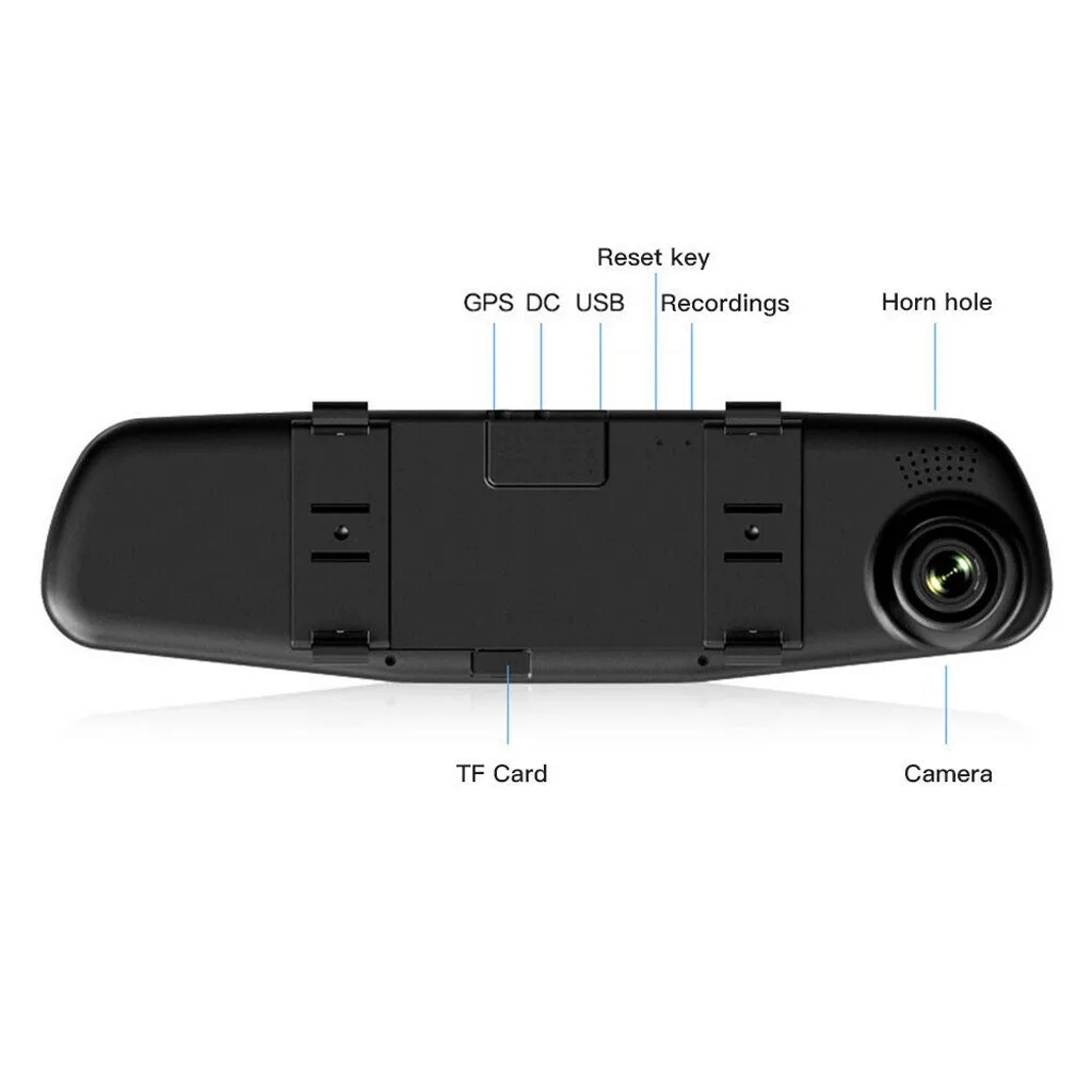 4,3 ''HD двойной объектив Автомобильный dvr видеорегистратор Передняя и камера-зеркало заднего вида видеорегистратор dashcam Авто voiture регистратор adas blackbox