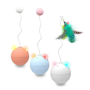 

Pet Cat Toy Ball Robot Cat Toy Interactive LED Rolling Flash Ball Automatic Funny Cat Rod Badminton Random Movement Cat Toys