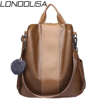 

New Fashion Anti-theft Women Backpack 2019 High Quality Vintage Soft Leather Backpacks Female Cusual Large Capacity Shoulder Bag