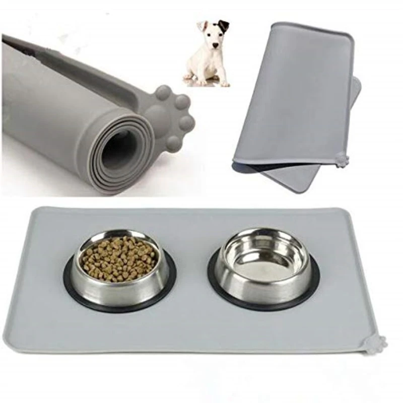 Waterproof Pet Mat For Dog Cat Solid Color Silicone Food Pad Bowl Drinking Feeding Placemat Easy Washing | Дом и сад