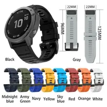 22mm Watch Strap Silicone Wrist Band for Gar-min Fenix6/5/5Plus/Forerunner 935