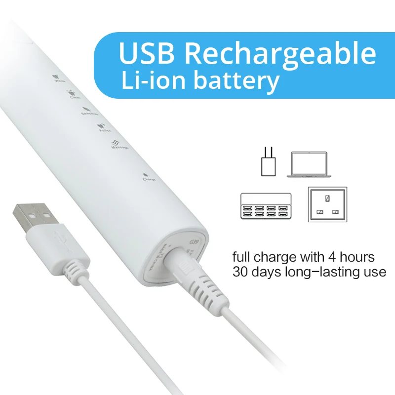Sonic Electric Toothbrush USB Rechargeable 5 Working Modes Two 2 Minutes Timer Gum Care Teeth Brush Whitening Fully Waterproof Sonic Electric Toothbrush USB Rechargeable 5 Working Modes Two 2 Minutes Timer Gum Care Teeth Brush Whitening Fully Waterproof