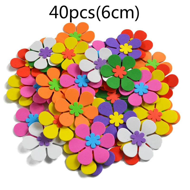 

T-N Decorative EVA Foam Colorful Flowers Handmade Wall Stickers Toys Grass Room Children Learning Educational Party Decor DIY