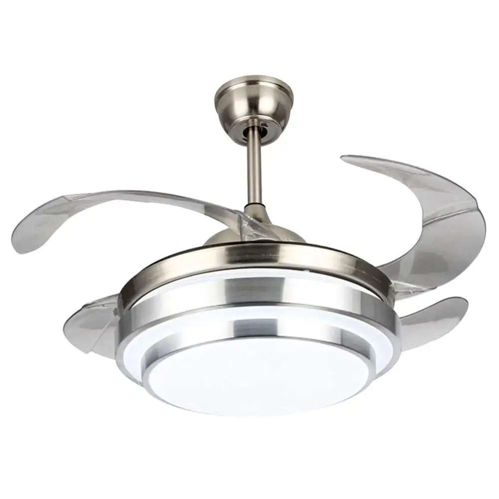 

Modern Ceiling Light with Fans LED Chandelier Remote Control Retractable Blades 3 Speeds 3Color Changes Lighting Fixture