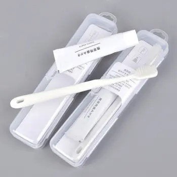 

Japanese Minimalist Adult White Toothbrush With Toothpaste Set Travel Portable Soft Bristles Manual Oral Care Cleaning Tools Kit