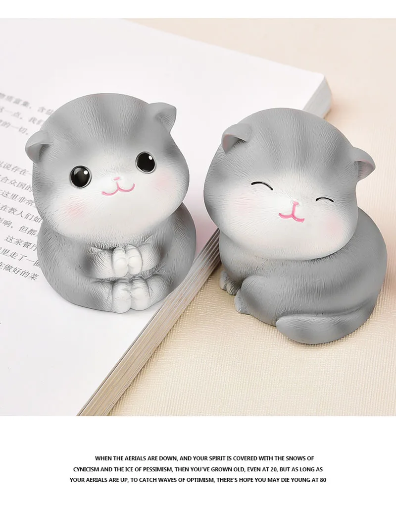 Figura de Ação Escritório em Casa Decoração do Desktop Anime Gato Terno Faça Você Mesmo Modelo Ornamento Speelgoed Carro Artesanato Arte Brinquedos Estátua 5 Pçs 5 Animal/Figuras de dinossauros