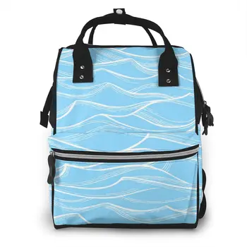 

Summer Sea Waves Blue Diaper Bag Mummy Maternity Baby Bags Travel Baby Nappy Changing Backpack Women Stroller Organizer