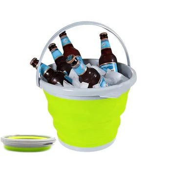 

5L Collapsible Silicone Ice Bucket Tray Tool Portable Folding Ice Mold Champagne Beer Wine Cooler Food Grade Bowl Bucket