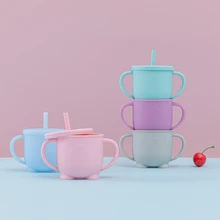 Tazas Sippy de silicona para bebé, tazas de alimentación, bebida de aprendizaje, vasos para niños pequeños con tapas de taza de silicona, 1 ud.