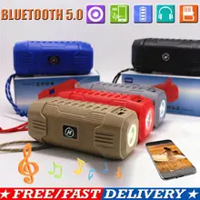 Портативный Bluetooth 5,0 беспроводной внешний динамик USB внешний аккумулятор бас 3,5 мм AUX стерео музыка громкий динамик TF Встроенный фонарик