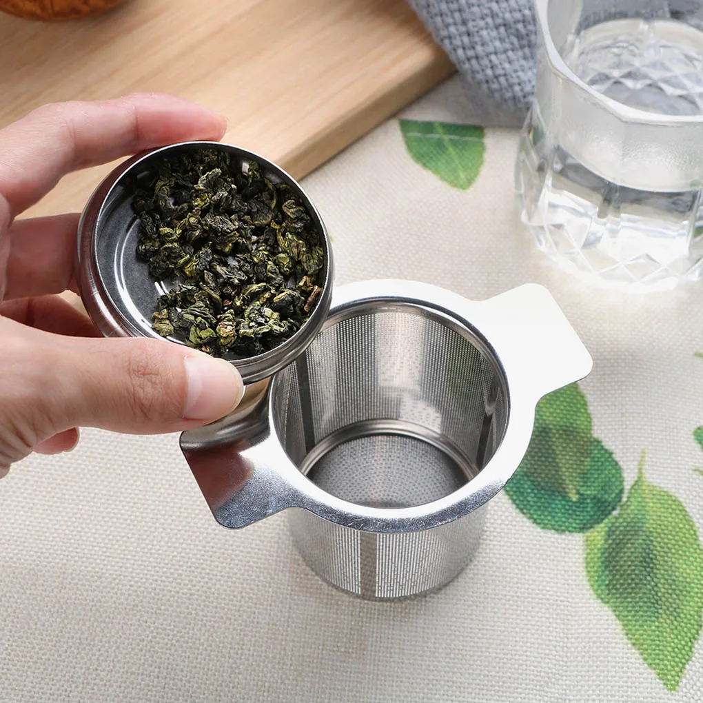 New Double Handle Tea Infuser with Lid Stainless Steel Fine Mesh Coffee Filter Teapot Cup Hanging Loose Leaf Strainer | Дом и сад