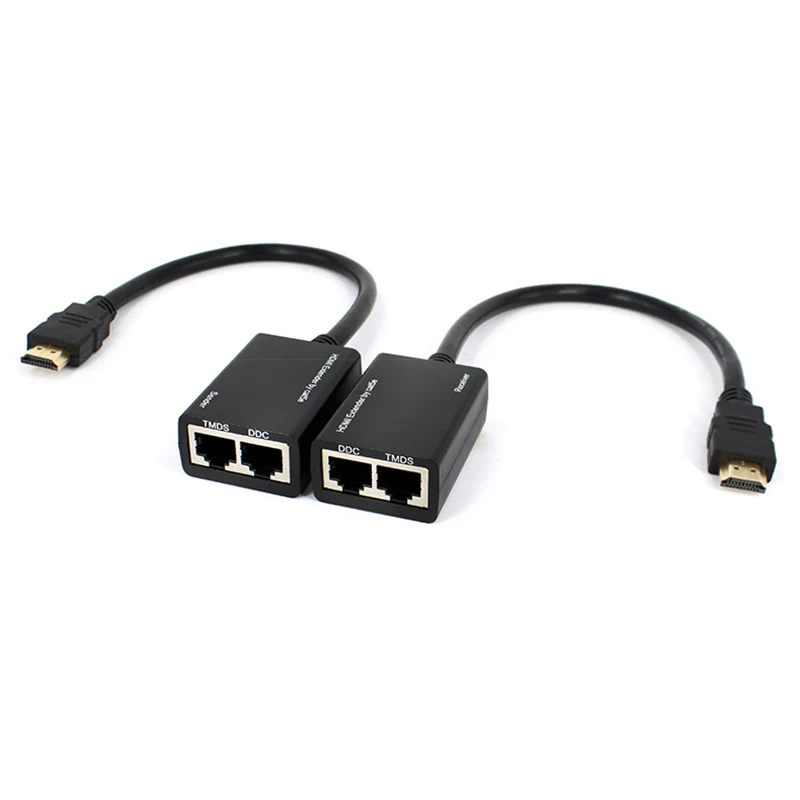 Prolongateur vidéo compatible HDMI vers RJ45, 4K, 3D, HDTV 1.4, jusqu'à  30M, extension vers RJ45 sur réseau Cat 5E/6, adaptateur Ethernet LAN -  AliExpress