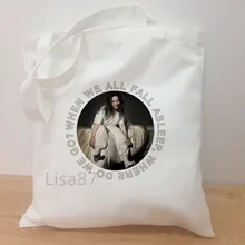 Bad Guy Billie Eilish женская сумка на плечо Повседневная парусиновая когда мы все засыпаем куда мы идём напечатанная Сумка-тоут сумка для покупок