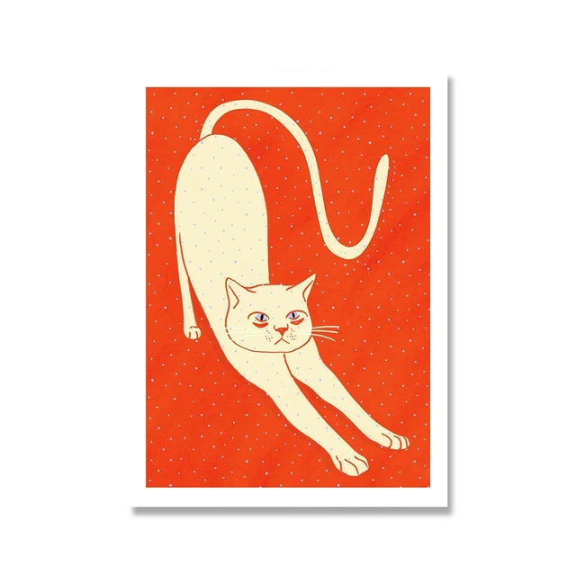 Nordic Abstract Animal Poster Red Pink Green Tiger Doesnt Lose Sleep