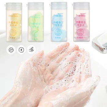 

50pc Hot Sale Convenient Case Travel Soap Paper Washing Hand Bath Clean Disposable Soap Paper Child Hand Washing Soap Paper Colo