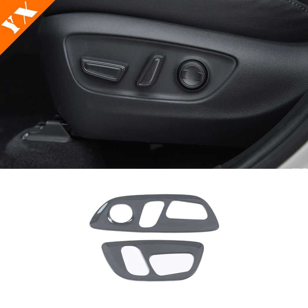 

Черные аксессуары из нержавеющей стали для Toyota Highlander 2021 2022, панель переключателя регулировки переднего сиденья автомобиля, декоративная наклейка, крышка