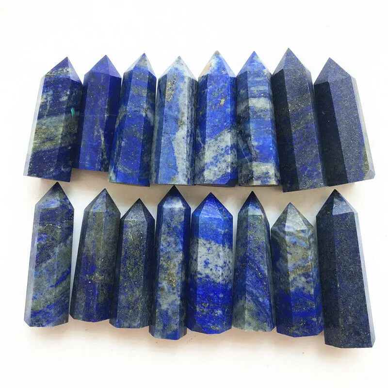 

1 Piece Natural Lapis Lazuli Quartz Crystal Point Rock Stone Wand Healing Reiki Decoration Natural Quartz Crystal Wand