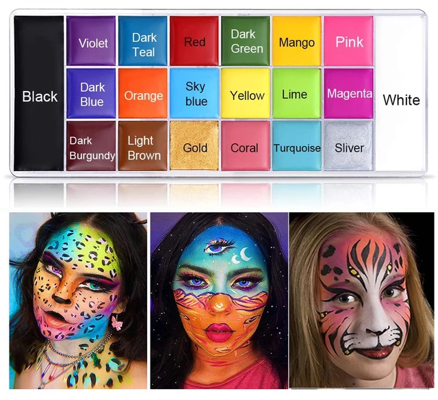 20 Colors Face Body Paint Oil Art Non Toxic Safe Kids Flash Tattoo