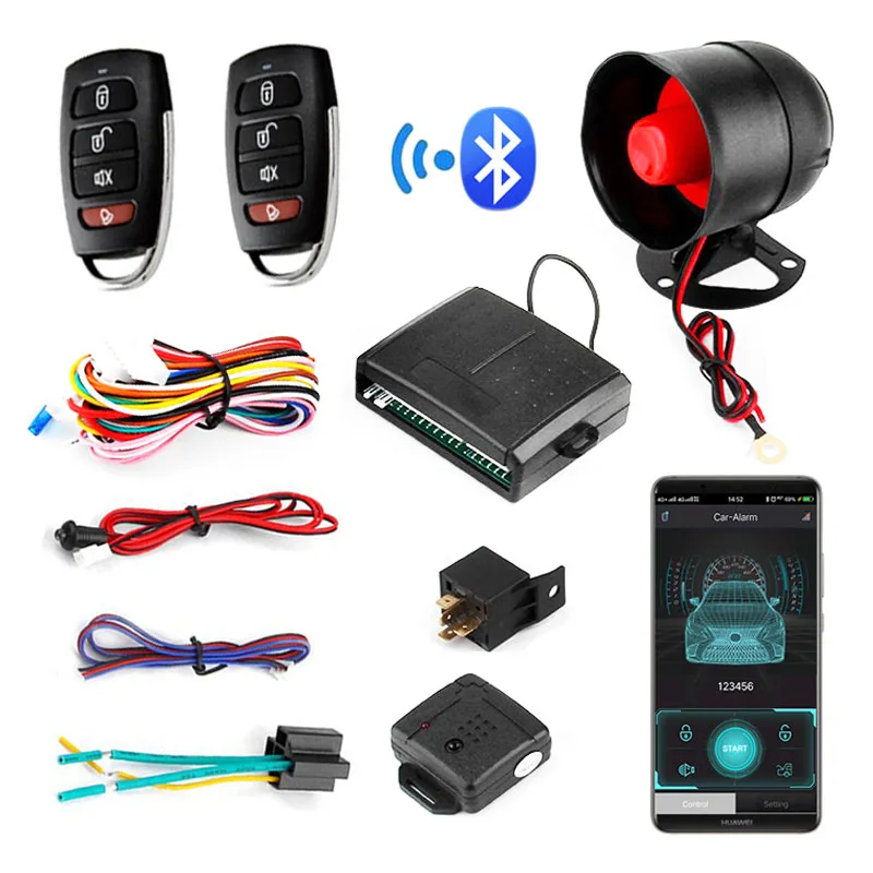Smart Phone App Remote Control Central Locking 1way Car Alarm Anti