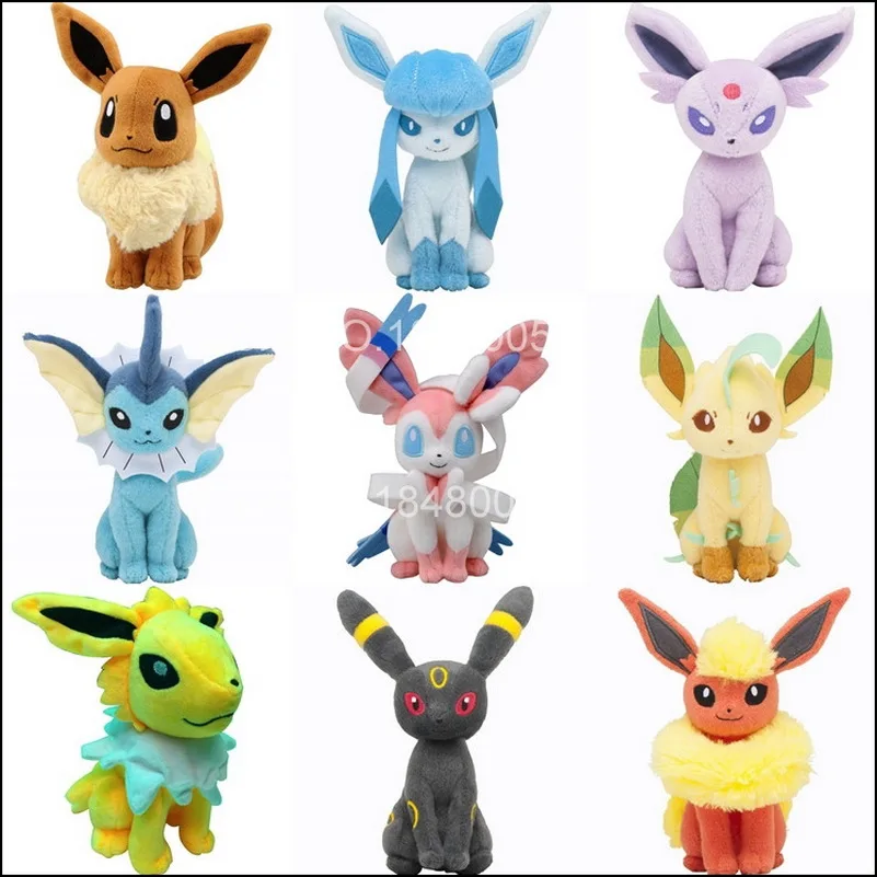 Хит продаж плюшевые куклы Pokemon Eevee 20 см моросеон Leafeon Umbreon зеркаon Jolteon Vaporeon Flareon