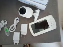 Hebeiros-cámara inalámbrica de seguridad con batería de 1080P, Monitor de vídeo de 4,3 pulgadas para bebé, visión nocturna, recordatorio de tiempo de alimentación