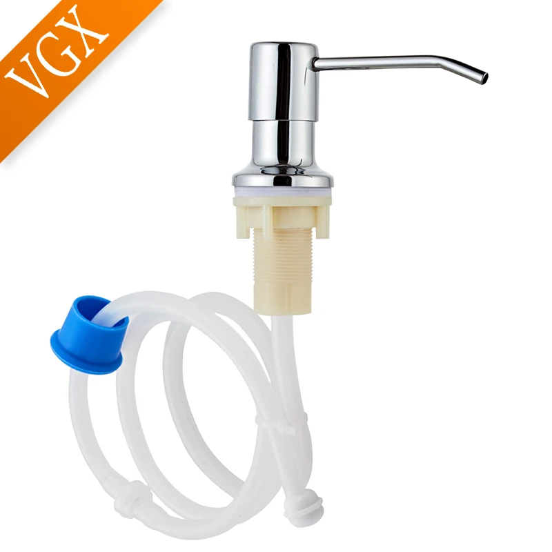 Soap Dispenser VGX Iiquid With Extension Tube Kit and Bottle 304 Stainless Steel Pump Head For Kitchen Sink Bathroom Accessories soap liquid box pressing soap liquid box