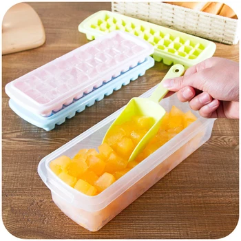 

66 Grids Ice Cube Maker Food Grade DIY Ice Cream Mold Tray Lattice Box Ice cube Storage Container with Lid
