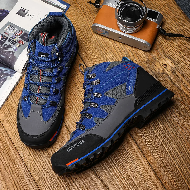 Men Waterproof Hiking Shoes Men's High Top Walking Mountain Climbing Shoes Slip Trekking Shoes For Men