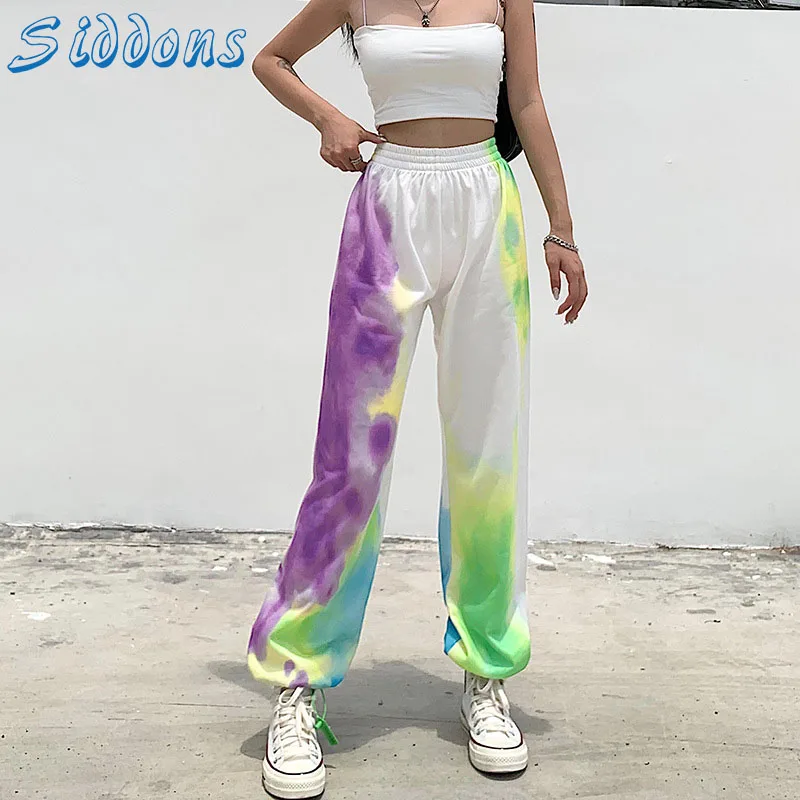 

SIDDONS High Waist Pants Women Sweatpants Tie Dye Joggers Long Pants Women Sweatpants Autumn New Streetwear Loose Trousers Femme